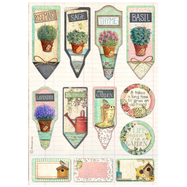 A4 Rice paper pack - Garden tags and labels