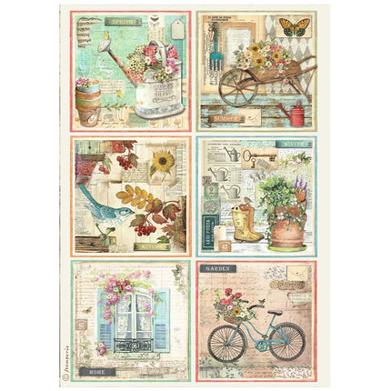 A4 Rice paper pack - Garden 6 cards