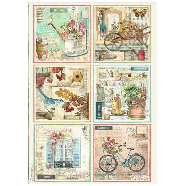 A4 Rice paper pack - Garden 6 cards