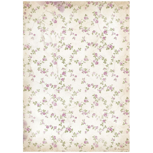 A4 Rice Paper Pack - Lavender Little Flowers Background