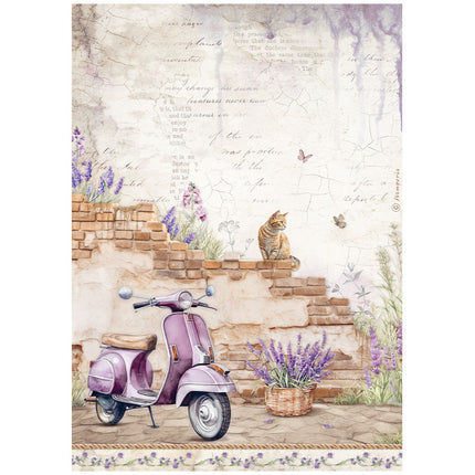 A4 Rice paper packed - Lavender Vespa