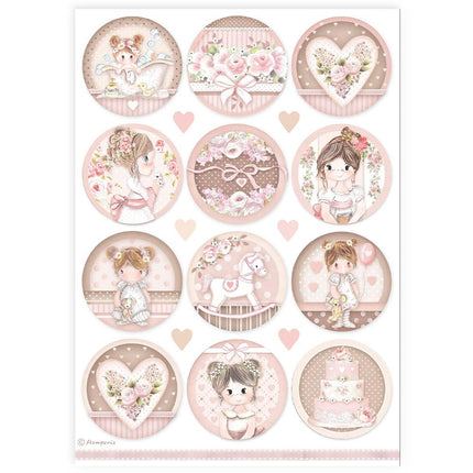 A4 Rice Paper Pack - Baby Girl Rounds