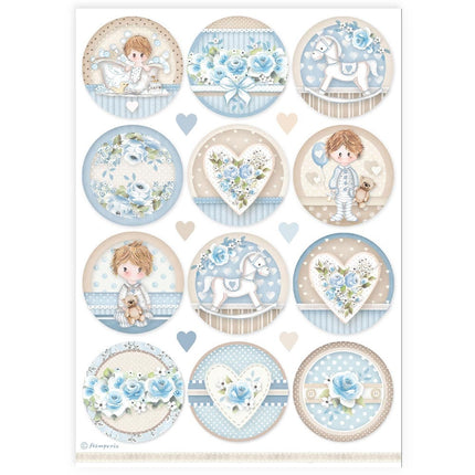 A4 Rice Paper Pack - Baby Boy Rounds