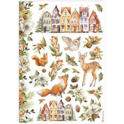 A4 Rice paper packed - Classic Christmas underwood