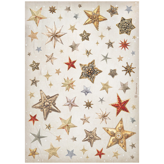 A4 rice paper pack - Gear up for Christmas stars