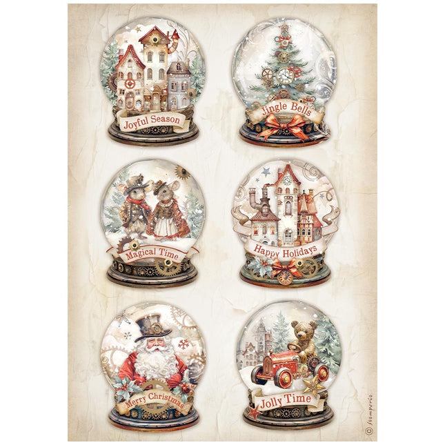 A4 rice paper pack - Gear up for Christmas snowglobes