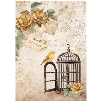 A4 Rice paper pack - Golden Harmony cage