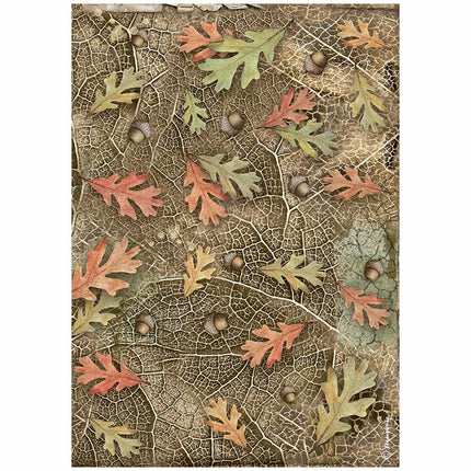 A4 Rice paper pack - Forest acorns and leaves