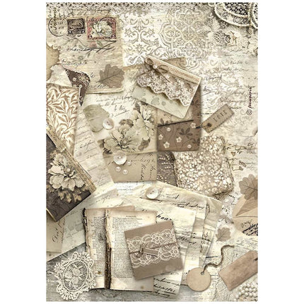 A4 Rice paper packed - Old Lace letters
