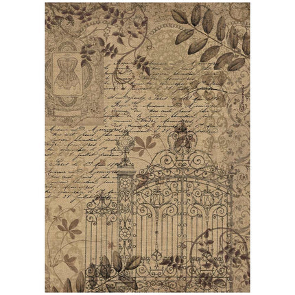 A4 Rice paper packed - Old Lace gate
