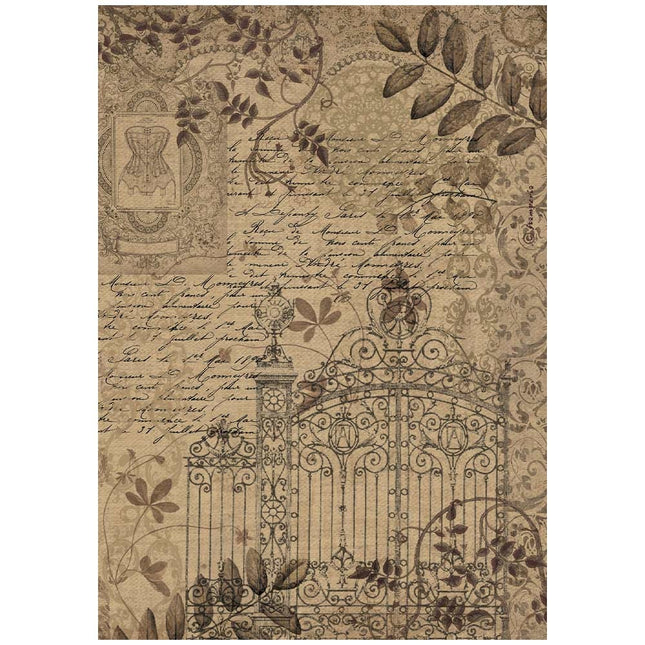 A4 Rice paper packed - Old Lace gate