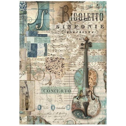 A4 Rice paper pack - Music violin