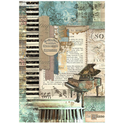 A4 Rice paper pack - Music piano