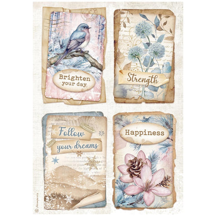 A4 Rice paper pack - Create Happiness Dewdrops 4 cards