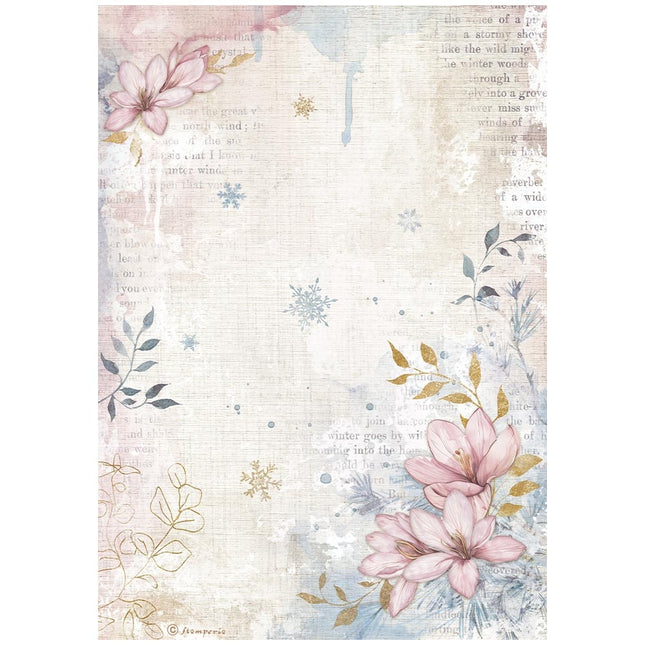 A4 Rice paper pack - Create Happiness Dewdrops flower corner