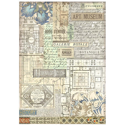 A4 Rice paper pack - Art of Travelling Art museum background