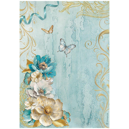 A4 Rice paper pack - Masquerade flowers corner