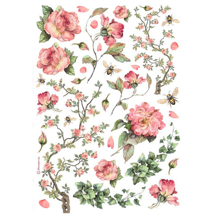 A4 Rice paper pack - Roses and ivy