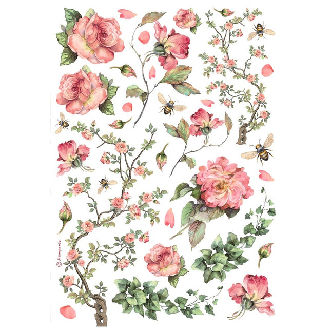 A4 Rice paper pack - Roses and ivy