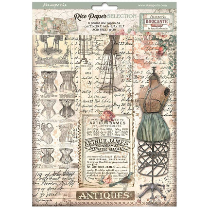 Selection of 6 Rice papers A4 - Brocante Antiques