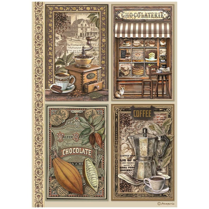 Selection 6 Rice paper A4 - Coffee and Chocolate