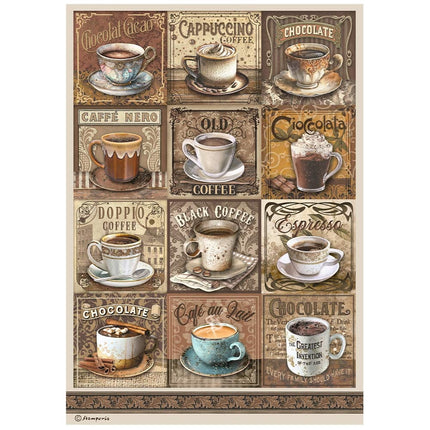 Selection 6 Rice paper A4 - Coffee and Chocolate
