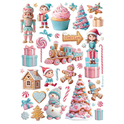 Selection 6 Rice paper A4 - Candy Christmas