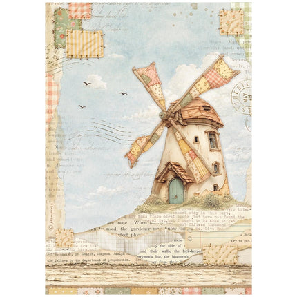 Printed 6 Rice paper A4 selection for Art and Craft - Cozy Family