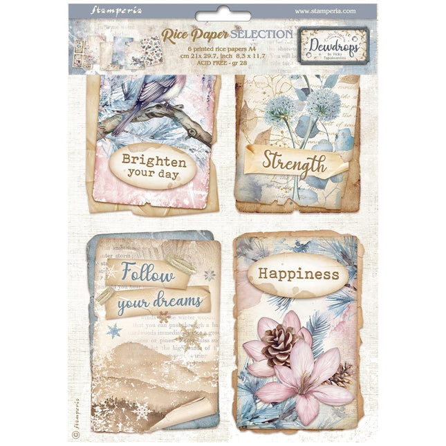 Selection 6 Rice paper A4 - Create Happiness Dewdrops