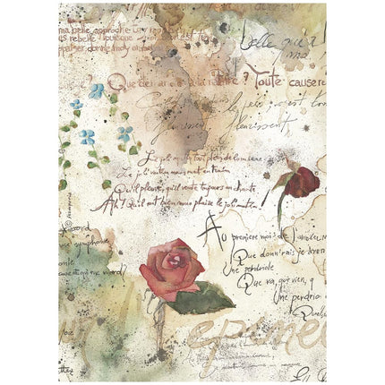 Printed 6 Rice paper A4 selection for Art and Craft - Flowers and Poems