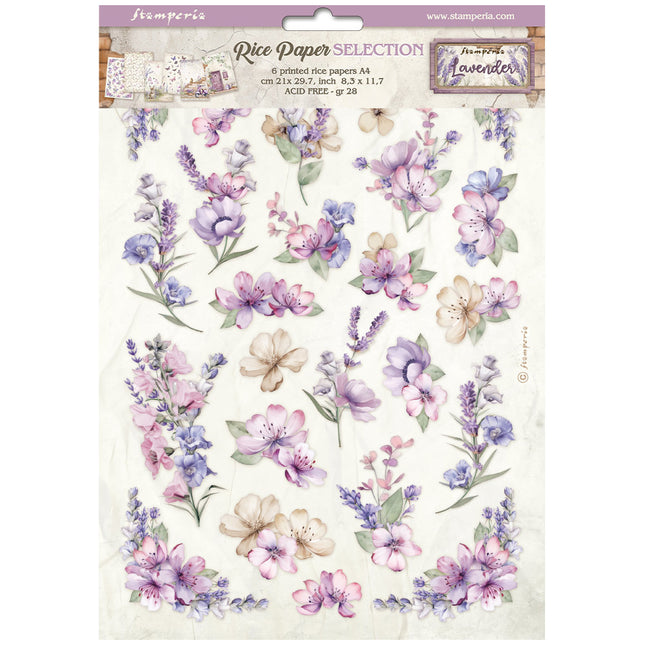 Selection 6 Rice paper A4 - Lavender