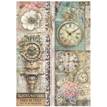Printed 6 Rice paper A4 selection for Art and Craft - Gardens of Time