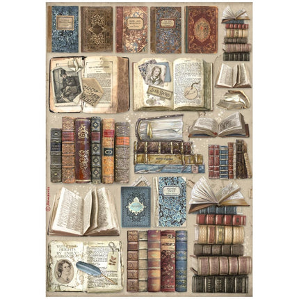 Selection 6 Rice paper A4 - Vintage Library