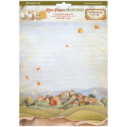 Selection 6 Rice Paper A4 - Whispering Woods  