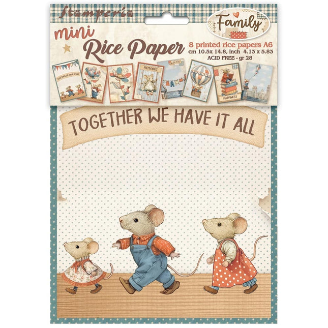 Mini Rice paper A6 8 sheets Family