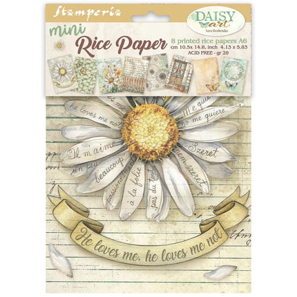 Mini Rice Paper A6 8 Sheets Daisy Art