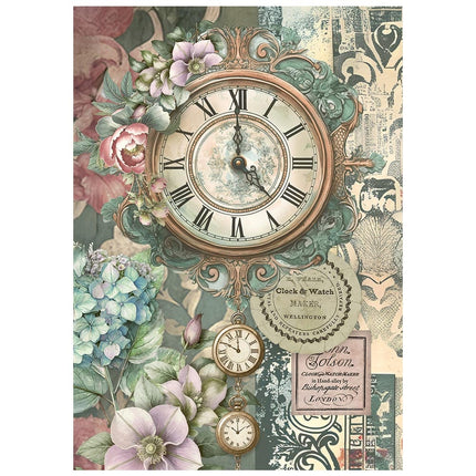 Printed Mini Rice paper A6 8 sheets for Art and Craft - Gardens of Time