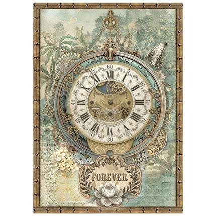 Printed Mini Rice paper A6 8 sheets for Art and Craft - Gardens of Time