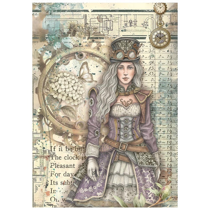 Printed Mini Rice paper A6 8 sheets for Art and Craft - Gardens of Time
