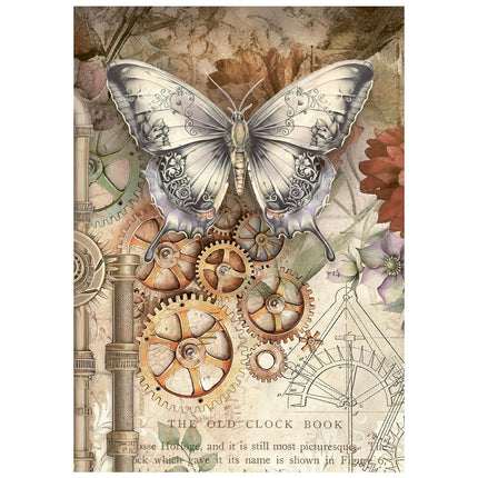 Printed Mini Rice paper A6 8 sheets for Art and Craft - Gardens of Time