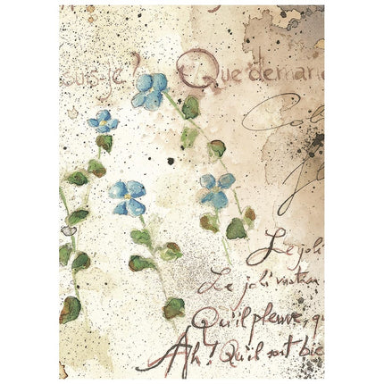 Printed Mini Rice paper A6 8 sheets for Art and Craft - Flowers and Poems