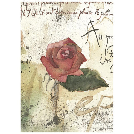 Printed Mini Rice paper A6 8 sheets for Art and Craft - Flowers and Poems