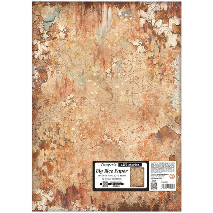 Printed Rice paper for Art and Craft cm 50X70 - Gardens of Time rusty pattern