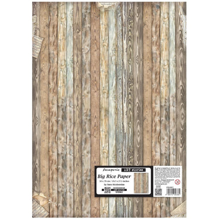 Printed Rice paper for Art and Craft cm 50X70 - Symphony wood pattern