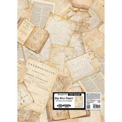 Printed rice paper for art and craft cm 50x70 - All Around letters