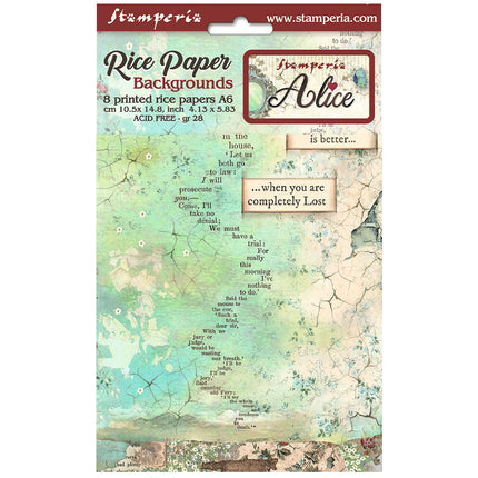 Selection 8 Rice paper A6 backgrounds - Alice Forever