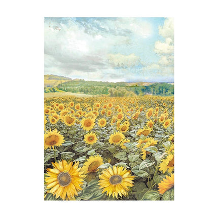 Selection 8 Rice paper A6 backgrounds - Sunflower Art