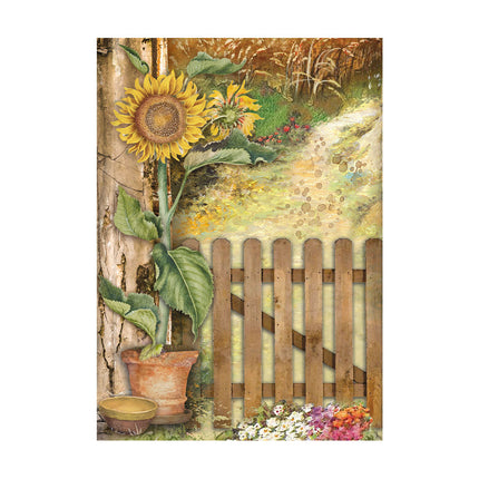 Selection 8 Rice paper A6 backgrounds - Sunflower Art