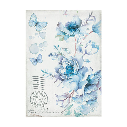 Selection 8 Rice paper A6 backgrounds - Blue Land