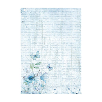 Selection 8 Rice paper A6 backgrounds - Blue Land